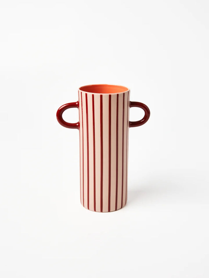 Griffe Bud Vase - Pink Pinstripe