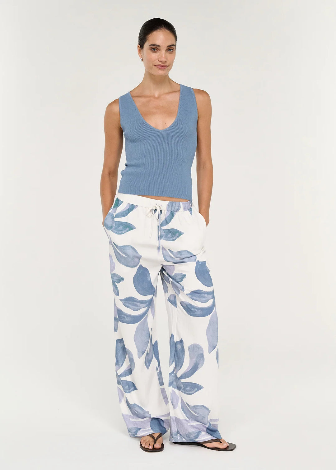 Elody Relaxed Pant - Blue Floral