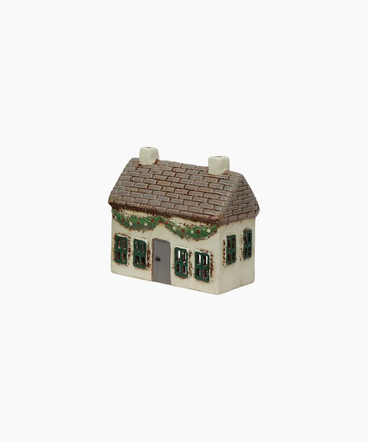 Christmas Tea Light Cottage with Swag
