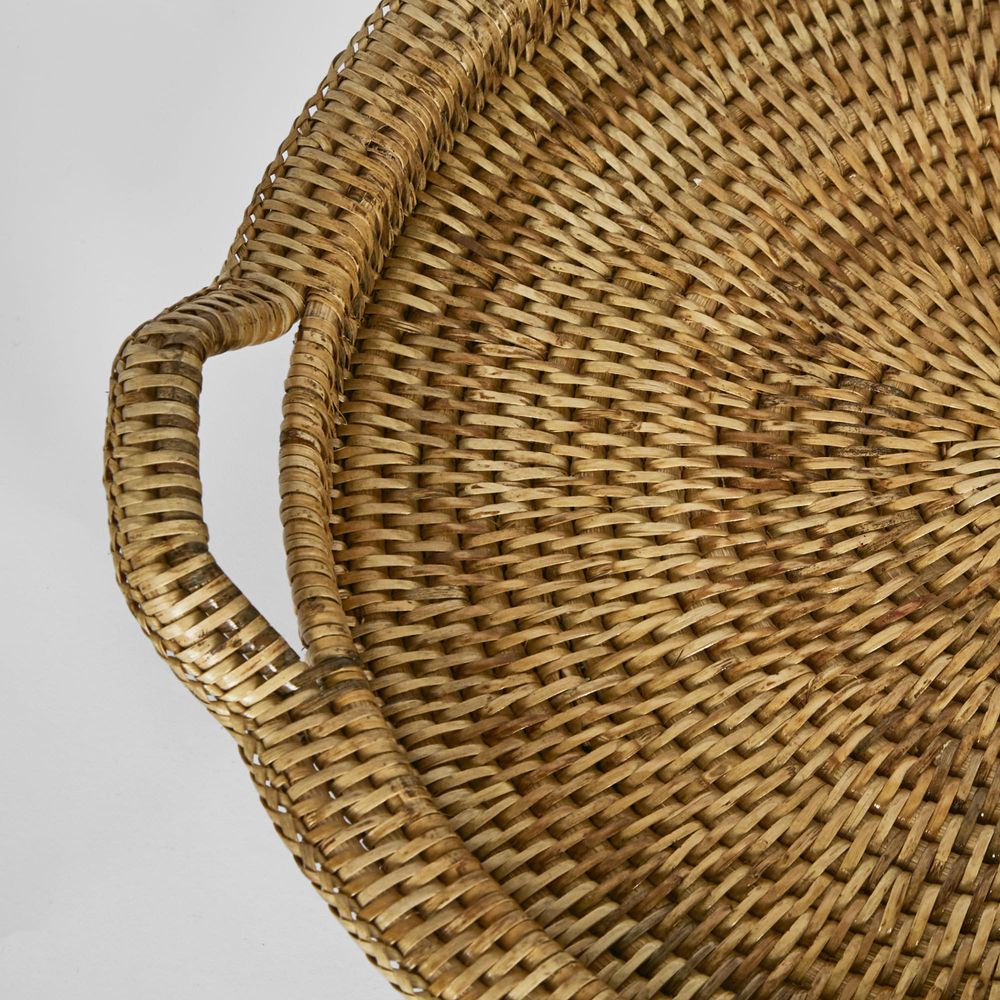 Paume Rattan Round Serving Tray