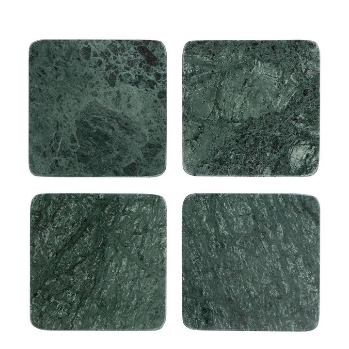 Graze Marble Coaster Square - Green