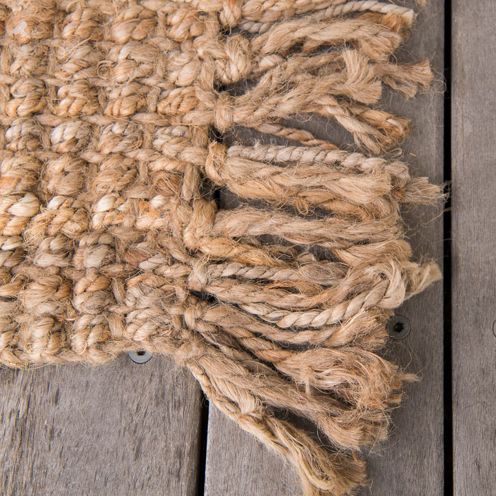 Natural Jute Mat with Fringe