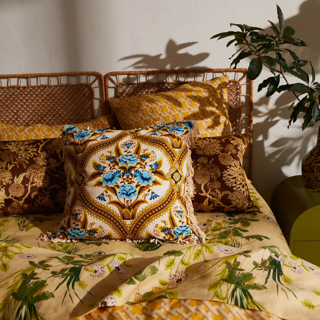 Margaret Fringe Cushion - Clay