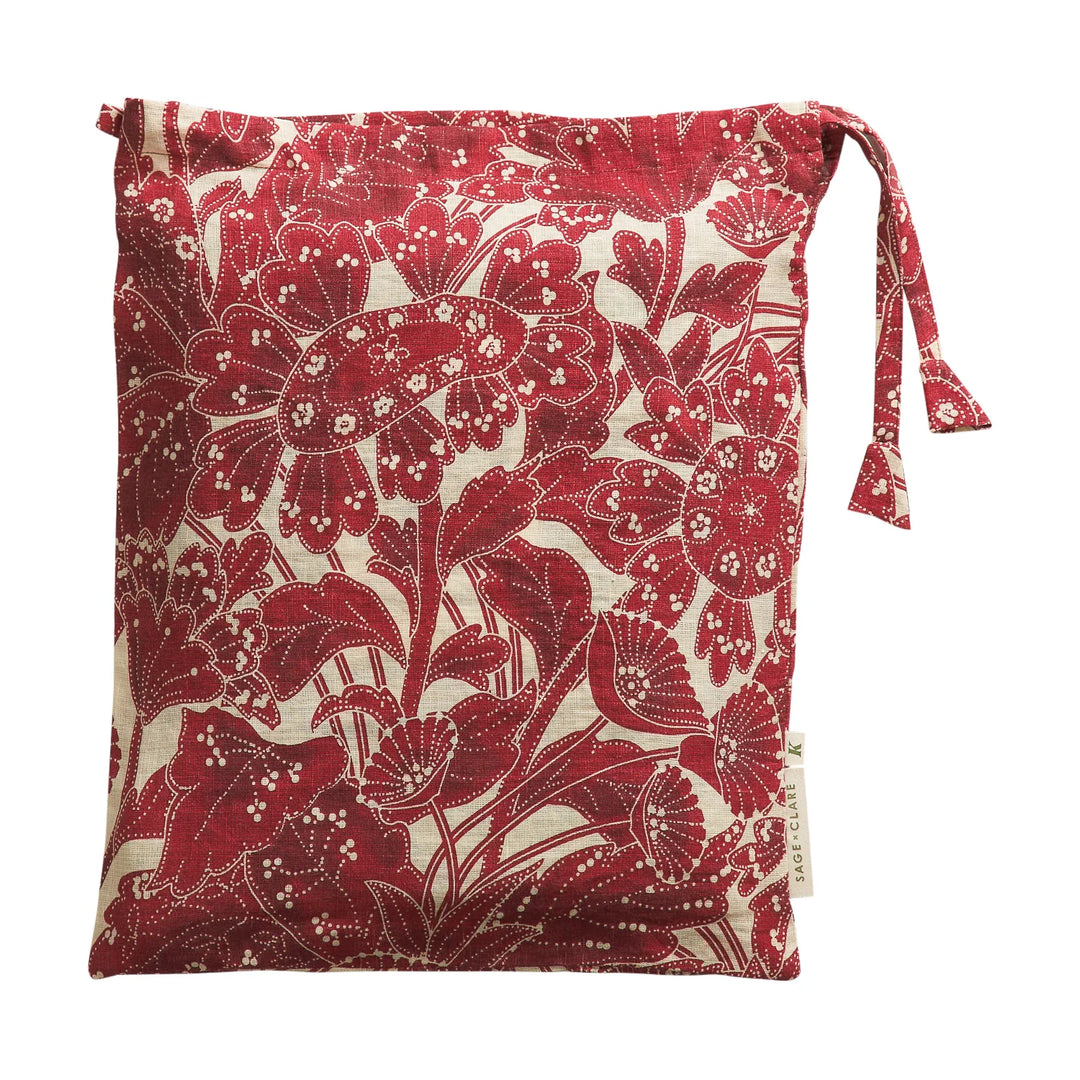 Lucia Linen Pillowcase Set - Crimson