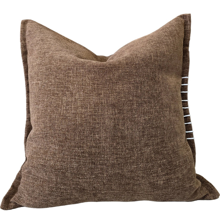 Calmey Hand Stitched Cushion - Rustic Brown