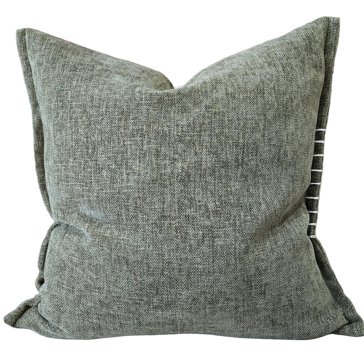 Calmey Hand Stitched Cushion - Olive Green
