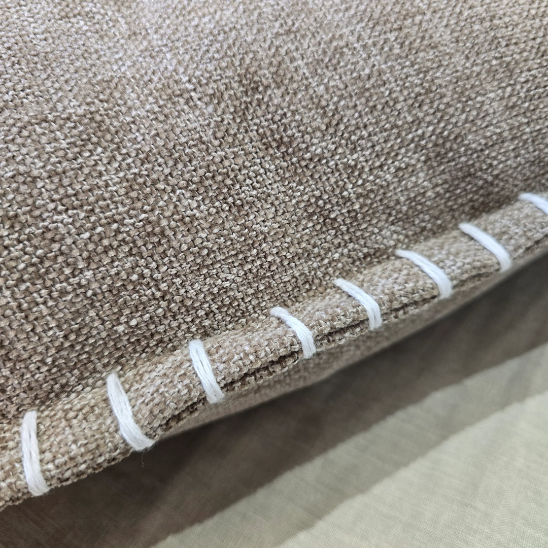 Calmey Hand Stitched Cushion - Oatmeal/Beige