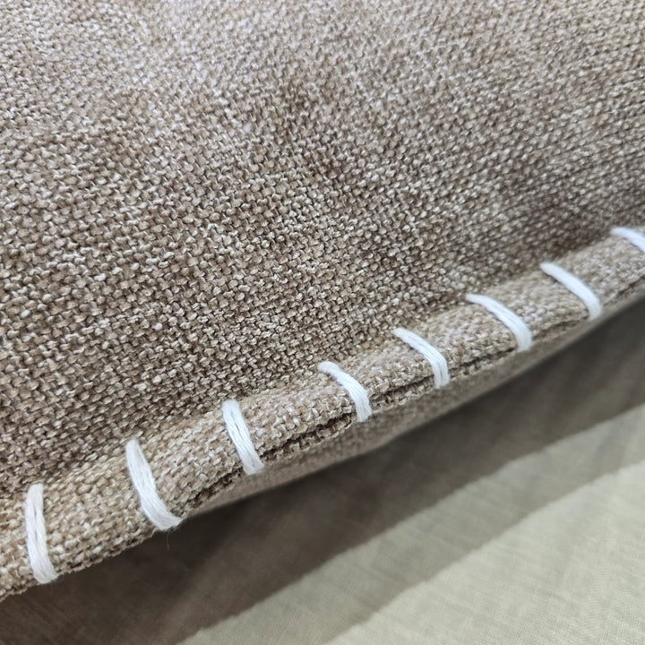 Calmey Hand Stitched Cushion - Oatmeal/Beige