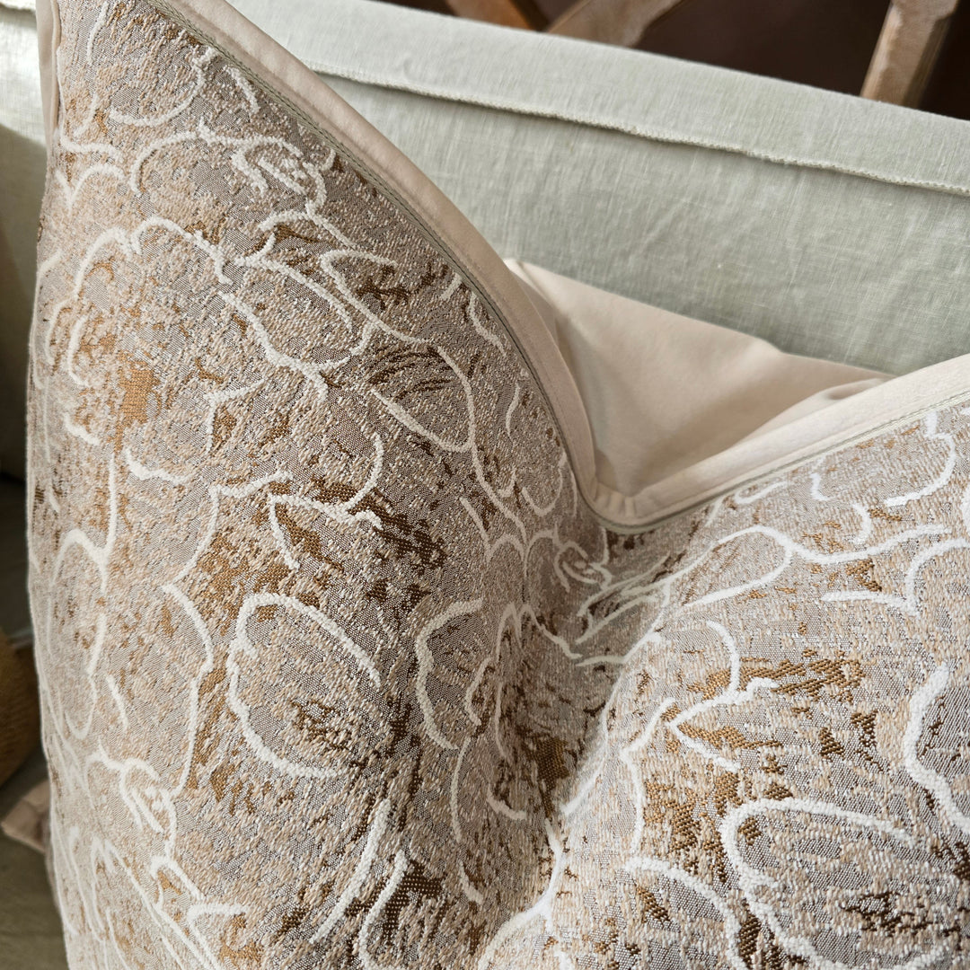 Autumn Haven Cushion - Blooming Flowers Brown
