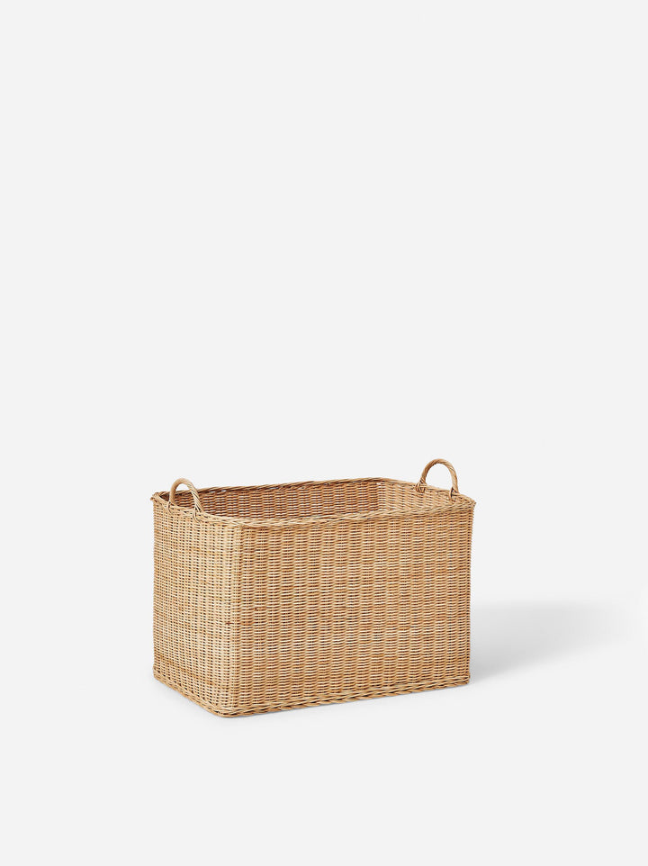 Rectangle Rattan Basket with Handles