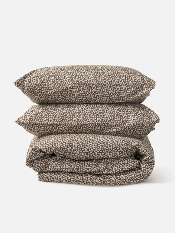 Forget me Not Organic Duvet Cover - Rye/Bone