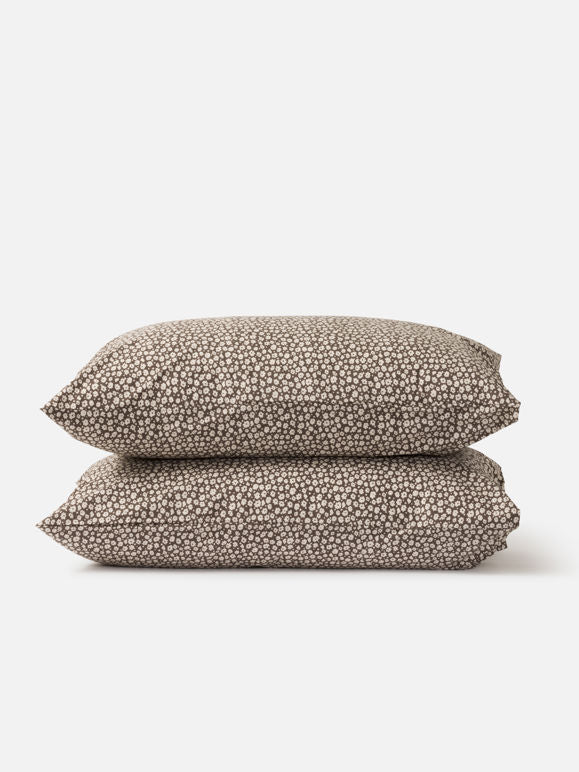 Forget Me Not Pillowcase Pair - Rye/Bone