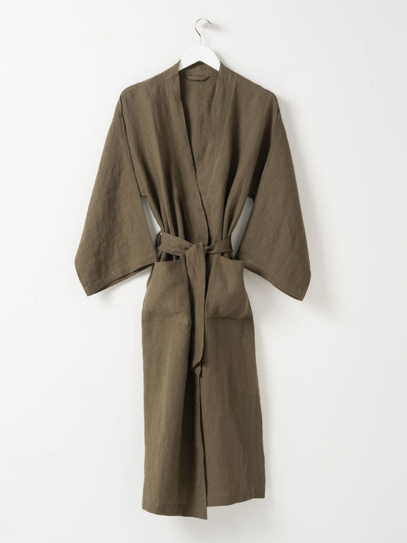 Linen Robe - Ivy