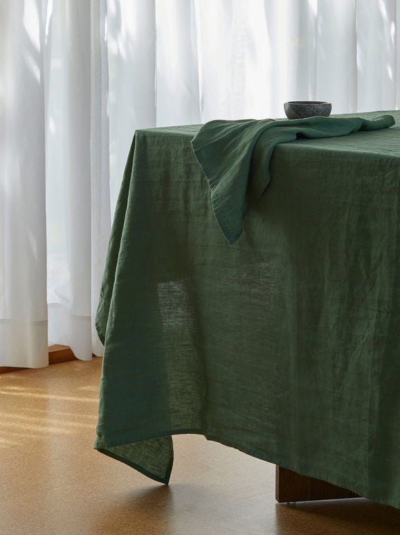 Spearmint Linen Tablecloth