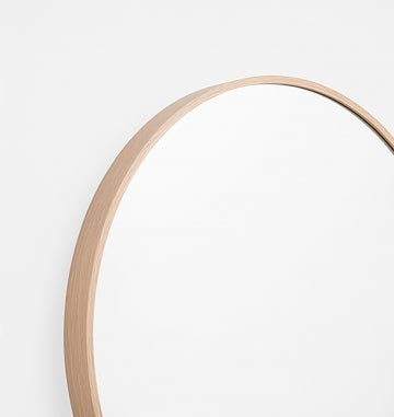 Simplicity Round Oak Mirror