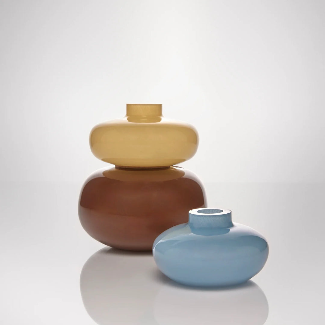Tutti Stack 3 Piece Vase - Soft Brown /Milk Blue