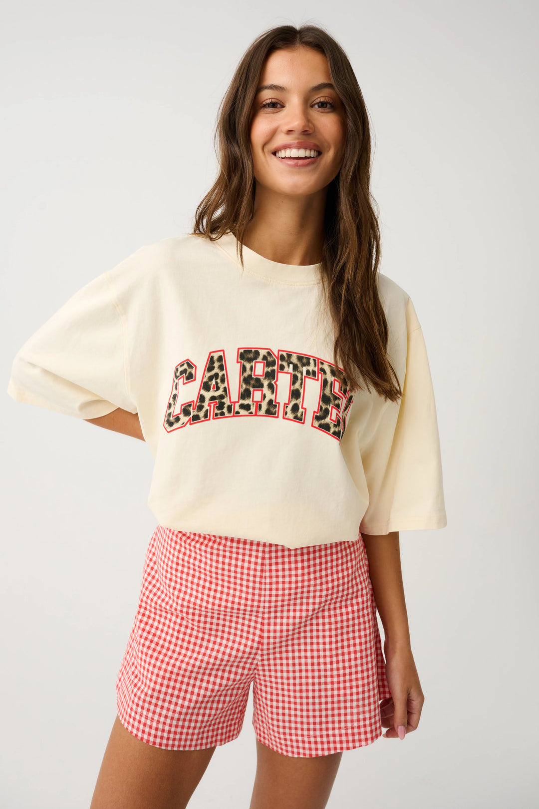 Jeana Tee - Buttermilk Leopard