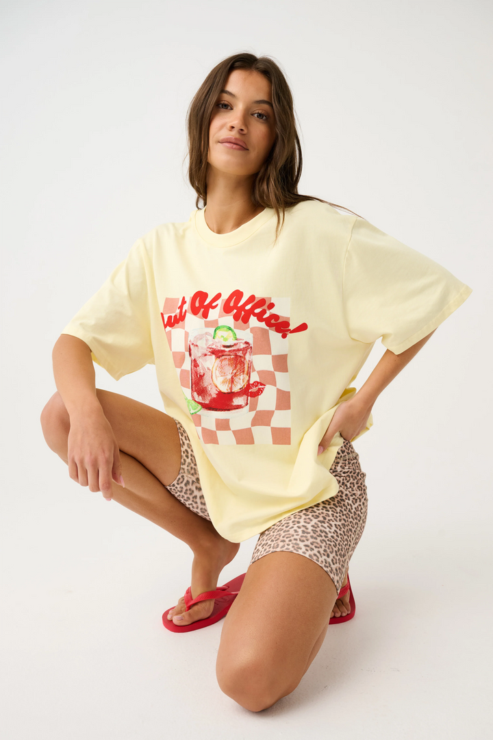 Jeana Tee - Out of Office - Vintage Wash Lemon