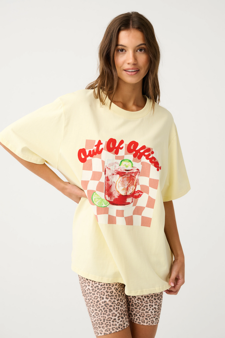 Jeana Tee - Out of Office - Vintage Wash Lemon