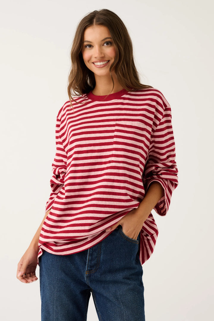 Harley Long Sleeve- Plum Stripe