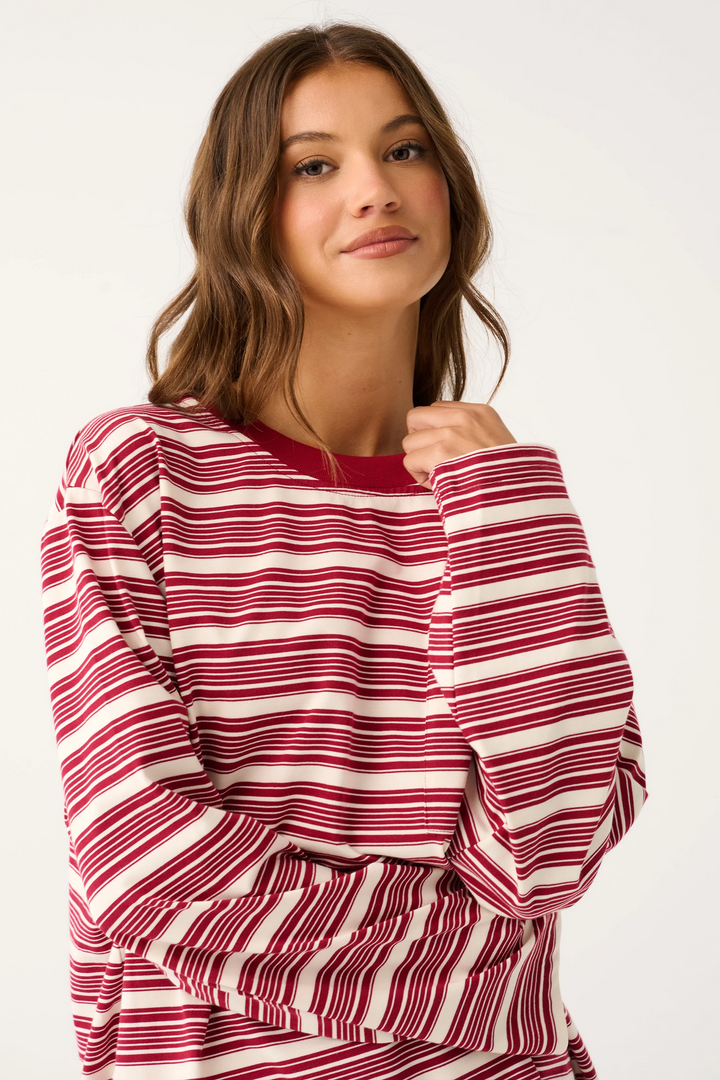 Harley Long Sleeve- Mulberry Stripe