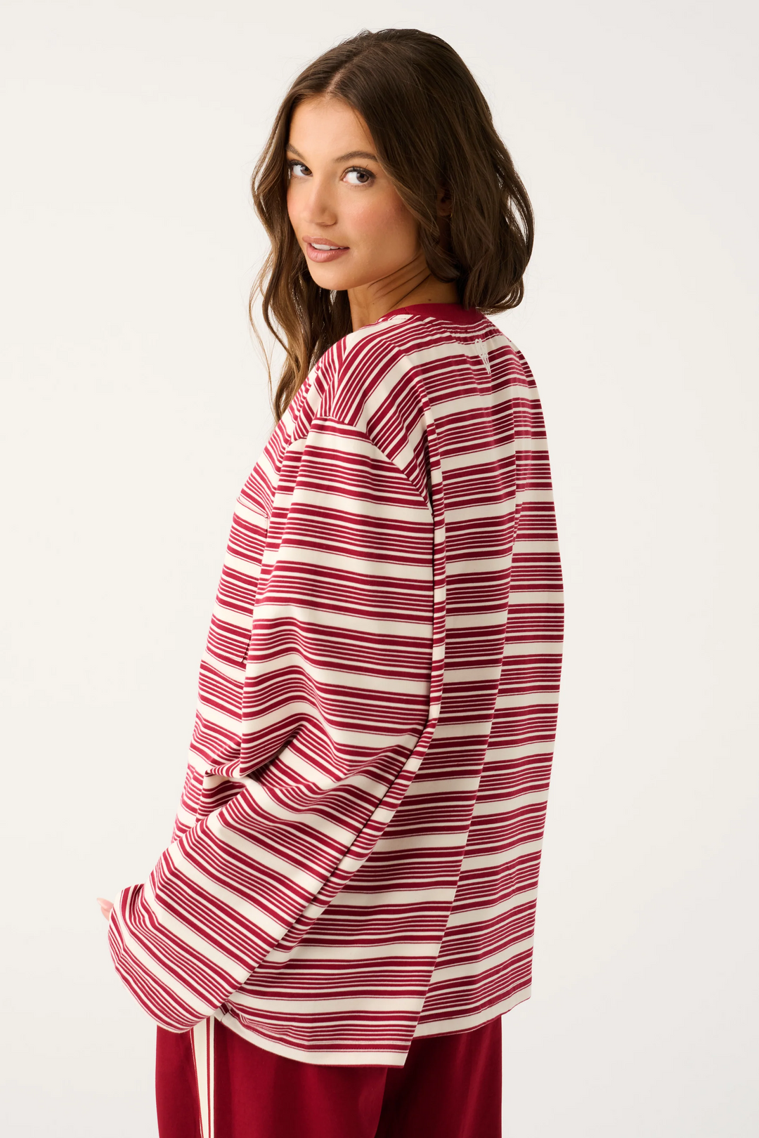 Harley Long Sleeve- Mulberry Stripe