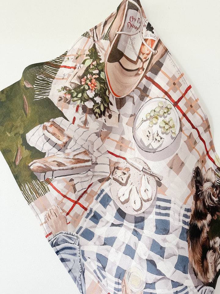 You & Me Girl  Linen Tea Towel